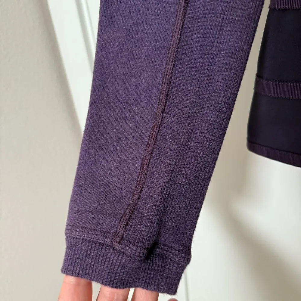 Lululemon Ruffled Up Pullover Womens Sz 4 Purple Crew Neck Long Sleeve Athletic